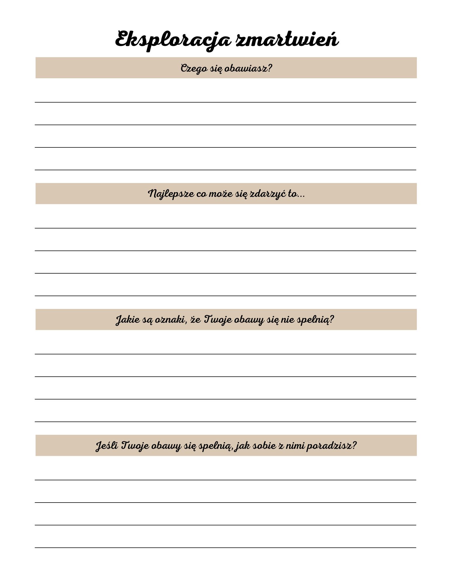 Dziennik radzenia sobie ze stresem